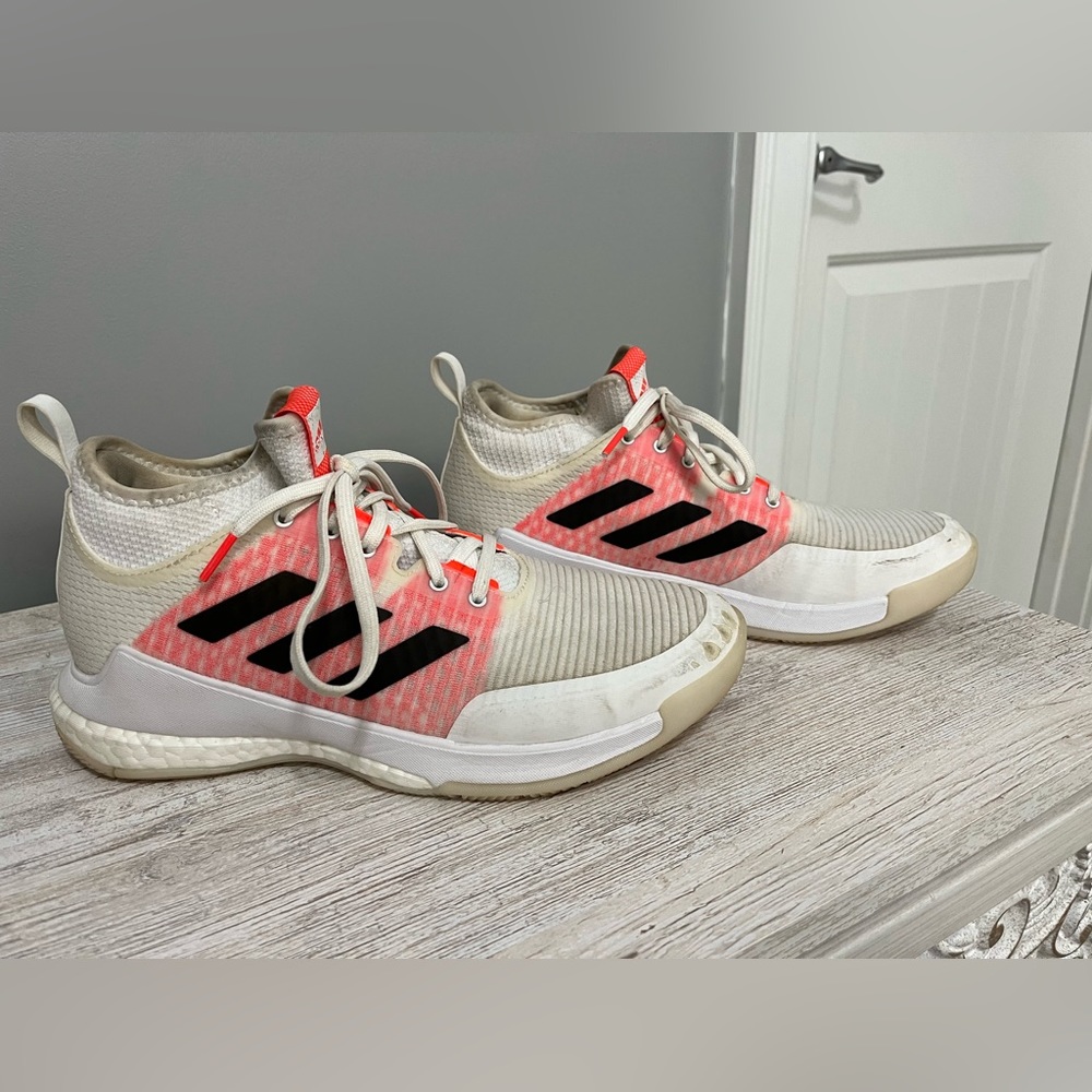 Size 9 - adidas Crazyflight Mid White women’s volleyball shoes